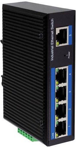 LogiLink NS200 Industrial Fast Ethernet Switch, 5-Port Unmanaged, 10/100MBit/s, Schwarz - Bild 1