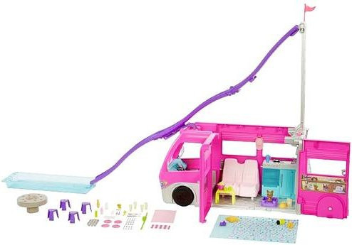 Mattel Barbie Super Abenteuer-Camper Fahrzeug mit Pool HCD46, 76 cm groß - Bild 1