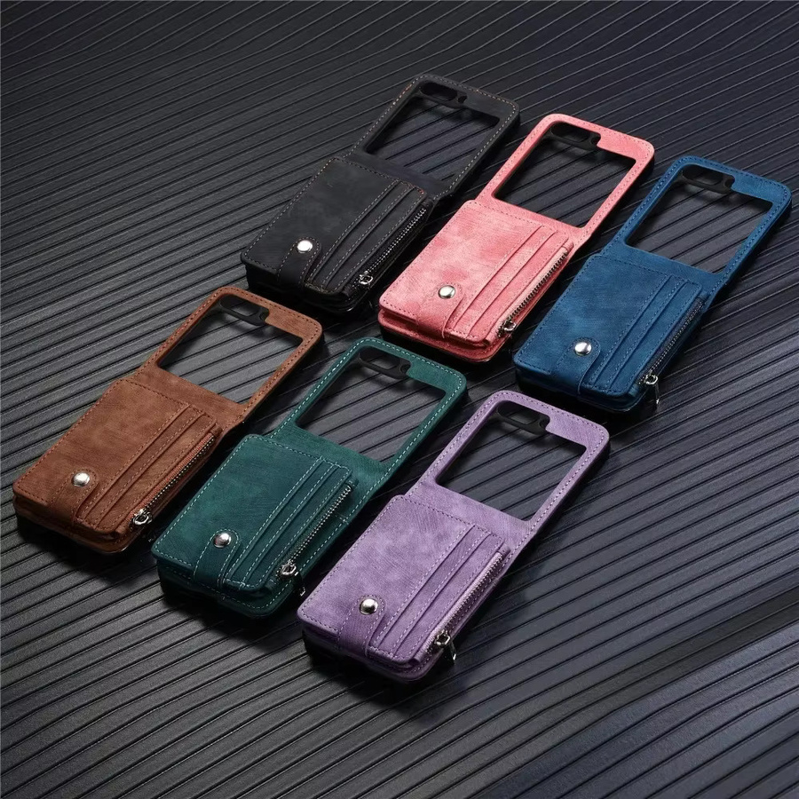 Samsung Galaxy Z Flip 6 Brieftaschen-Handyhülle aus PU-Leder mit abnehmbarem Kartenhalter in Schwarz für Galaxy Z Flip 5 4 3 5G - Bild 5
