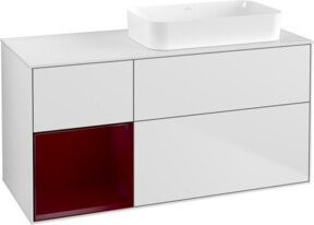 V&B Waschtischunterschrank Finion mit Wandbeleuchtung, Farbe Weiß Matt Lack, B/T: 120 x 60 cm - Bild 1