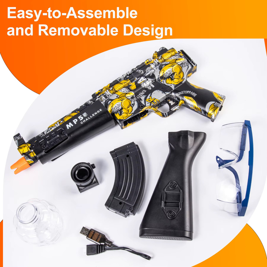 unilabo MP5 elektrisches Blaster-Pistolen-Spielzeug, automatisch, gelb, bunt / mehrfarbig - Bild 2