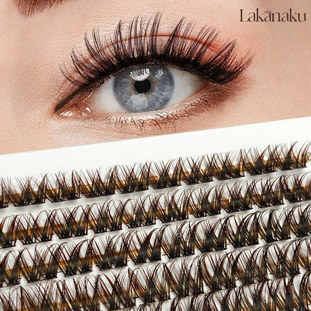 LAKANAKU Wimperncluster, Braun, Unisex - Bild 1