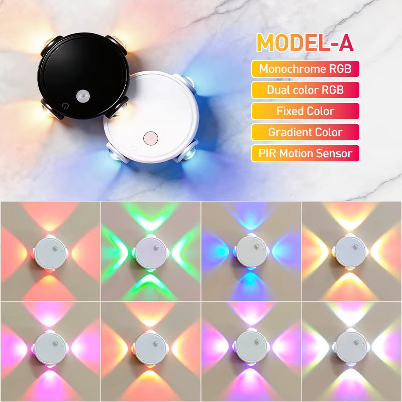 FLOWMIST RGB LED Wandlampe mit PIR-Bewegungssensor, wiederaufladbare magnetische Gaming-Atmosphärenbeleuchtung in Multicolour und Weiß - Bild 3