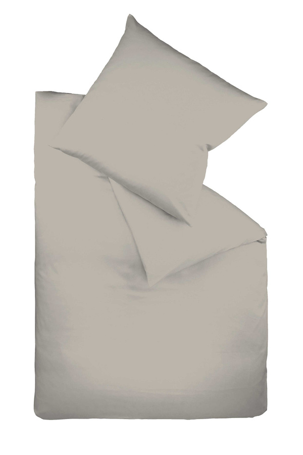 Fleuresse Bettwäsche aus Mako-Satin in Grau oder Beige mit Reißverschluss und Oeko-Tex Standard 100 Zertifizierung - Bild 1