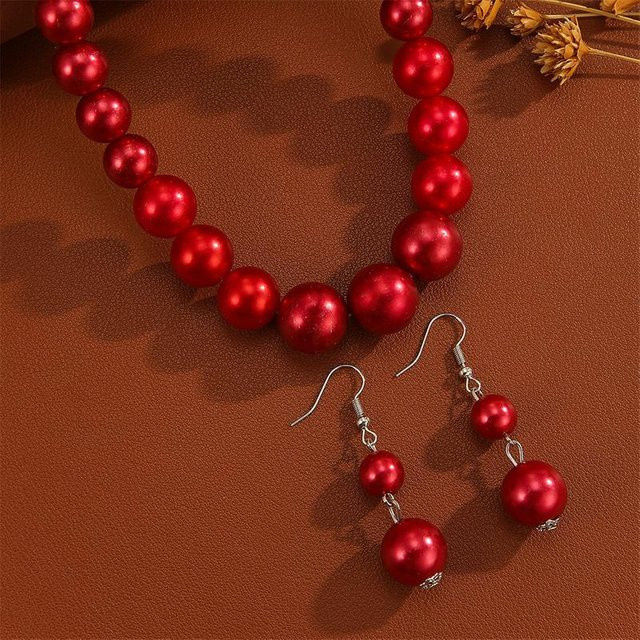 Lucky Star Jewelry Schmuck-Set, Halskette, Ohrringe, Kunststoff, Bunt, Zirkonia, Perle, Damen - Bild 1