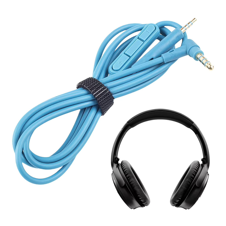 Bose Ersatz-Audiokabel mit Inline-Mikrofon und Lautstärkeregler, 2,5 mm auf 3,5 mm Jack, Blau, für QuietComfort QC25/QC25i - Bild 1