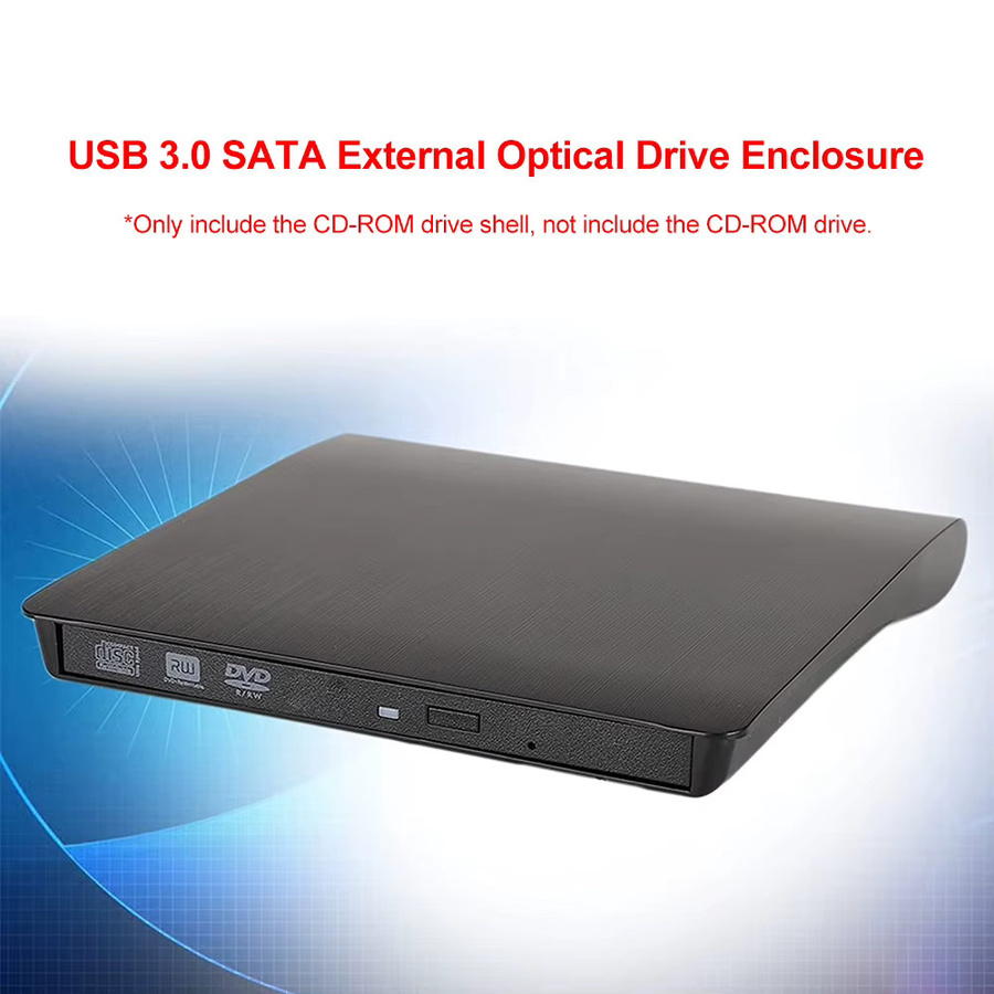 VODOOL Externes Optisches Laufwerksgehäuse für DVD und CD, USB 3.0, 5Gbps, Schwarz, 12,7mm - Bild 3