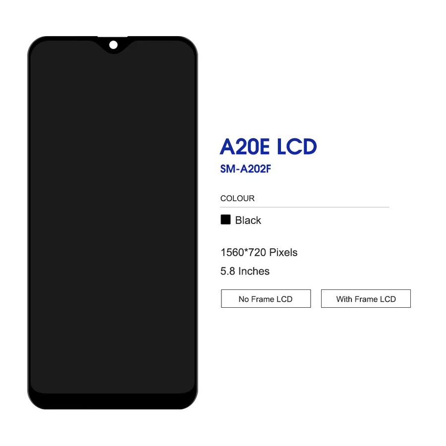 Samsung A20e SM-A202F/DS LCD Display Touchscreen mit Rahmen in Schwarz, 5,8 Zoll Ersatzdisplay - Bild 2