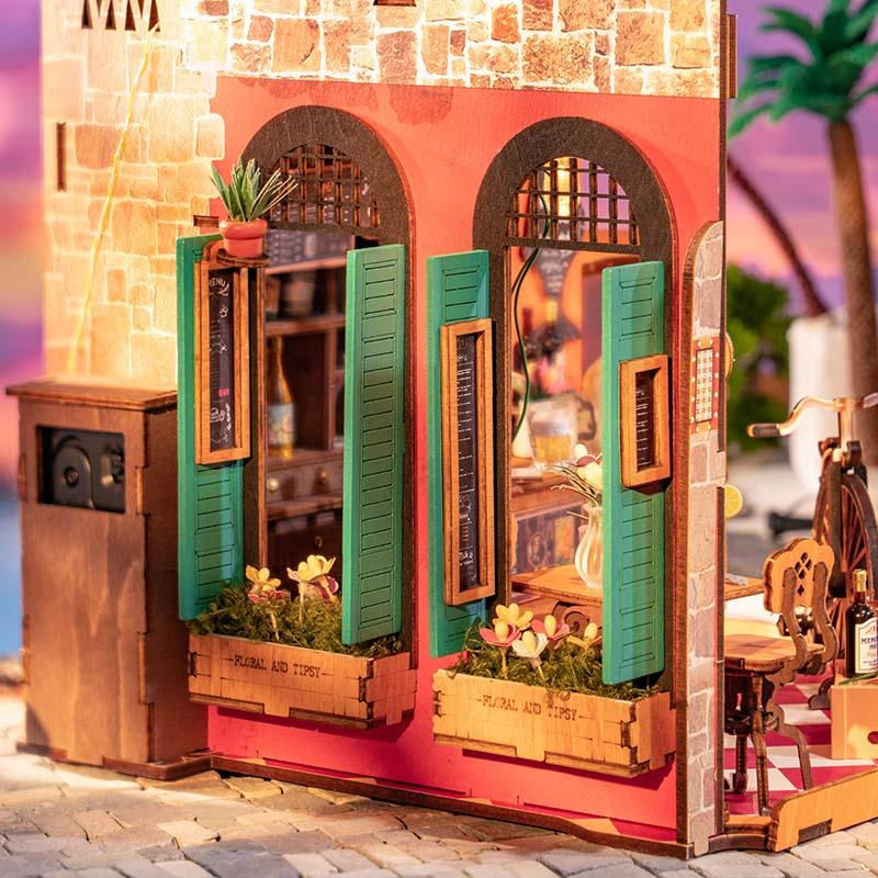 ROBOTIME Rolife 3D-Puzzle Cheers Bar & Restaurant DIY Miniaturhaus aus Holz in Mehrfarbig - Bild 6