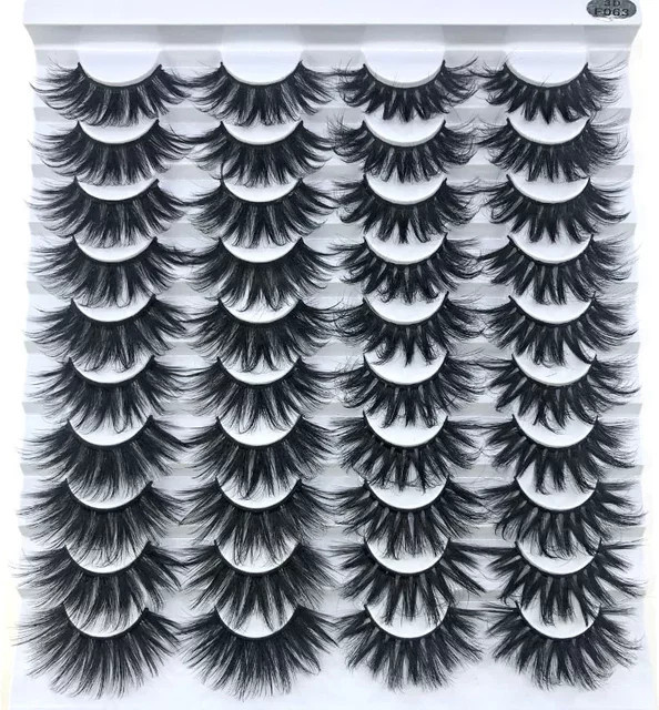 AMSDCN 3D-Nerzwimpern, Black, 20 Paar, Natürlich, Unisex - Bild 1