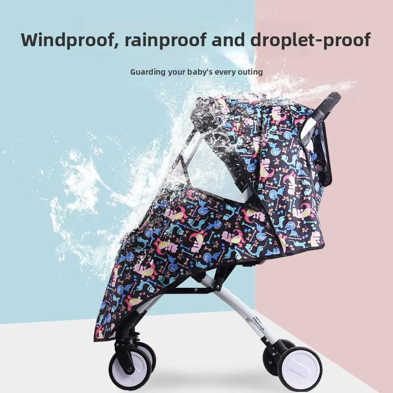 Ardo Universeller Regenschutz für Kinderwagen als Windschutz und Regenmantel in Schwarz und Multicolour - Bild 2