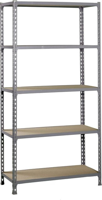 PROREGAL Schwerlastregal Big Muli mit 5 verstellbaren Fachböden, verzinkt, Farbe: Silber/Grau, H x B x T: 200 x 110 x 40 cm - Bild 1