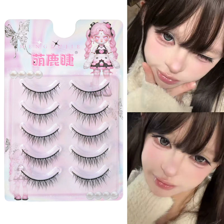 Falsche Wimpern Fischschwanz-Design, Black, 5 Paar, Unisex - Bild 2