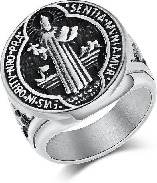 YIRAN Herrenring Titanstahl, Schwarz, Ringgröße 12 - Bild 1