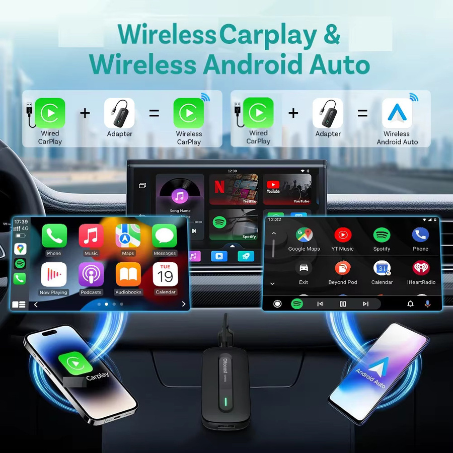 OTTOCAST Express Play2Video Ultra Wireless CarPlay und Android Auto Adapter für YouTube und Netflix in Schwarz - Bild 3