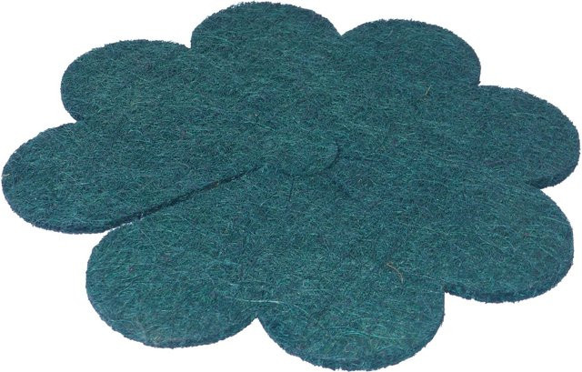Proflora Mulchscheibe Blume in Grün aus Kokosfaser und Naturkautschuk, B/T: 42 x 43 cm - Bild 1