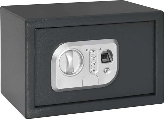 DELUKE Digitaler Tresor MITE aus Stahl mit elektronischem Schloss, Dunkelgrau, B/T/H: 31 x 20 x 20 cm - Bild 1