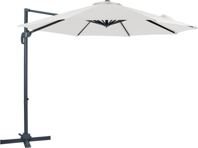 AXI Ampelschirm Beige mit Handöffner aus Aluminium und Polyester-Gewebe, Durchmesser: 300 cm, Höhe: 235 cm - Bild 1