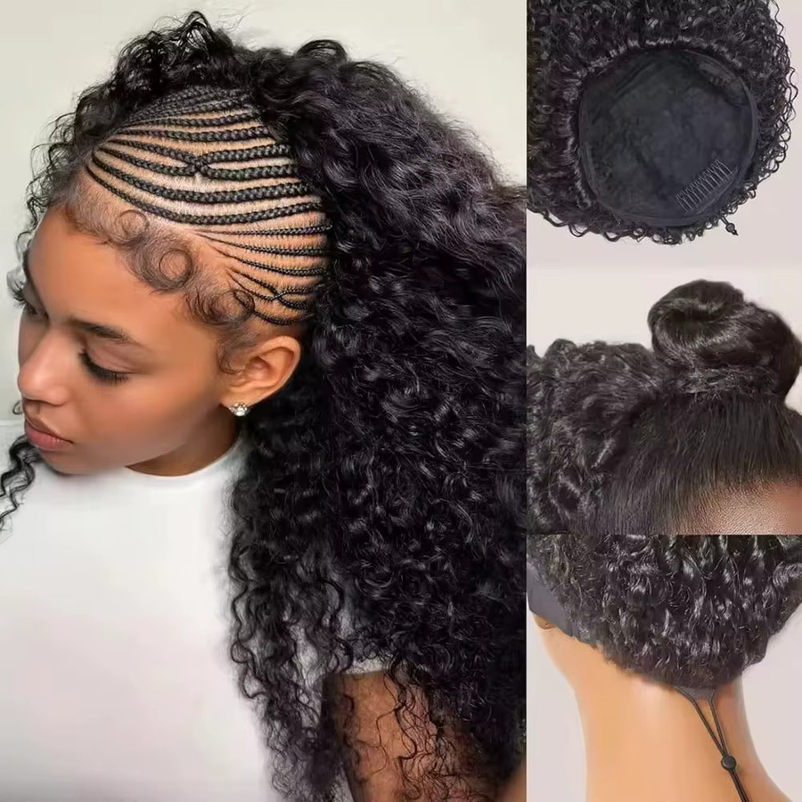 BUNGIOL Jerry Curly Halbperücke aus Echthaar, 24 Zoll, Deep Wave, 250% Dichte - Bild 2