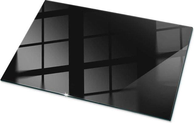 Tulup Tischplatte aus Glas in Schwarz, rechteckig und glatt, B/T: 100 x 70 cm - Bild 1