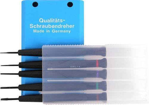 Bernstein Tools 4-380 Uhrmacher-Schraubendreher-Satz 5-teilig in Schwarz und Blau mit Klingenbreiten von 1 mm bis 3 mm - Bild 1