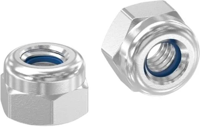 FeNau Selbstsichernde Sechskantmutter M4 aus A2 Edelstahl in Silber DIN 985 - Bild 1