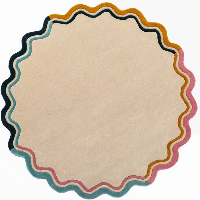 Flair Rugs Wollteppich Leo Border Rund, Mehrfarbig, Durchmesser: 180 cm - Bild 1