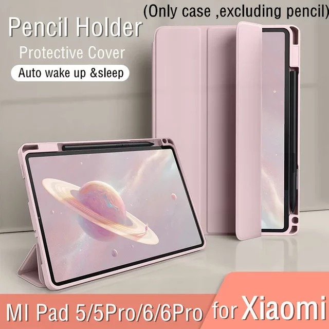 Tablet-Schutzhülle für Xiaomi Mi Pad 5 6 7 5Pro 6Pro 7Pro und Redmi Pad SE 11 10,61 Zoll mit Stifthalter in Grün und Pink - Bild 1