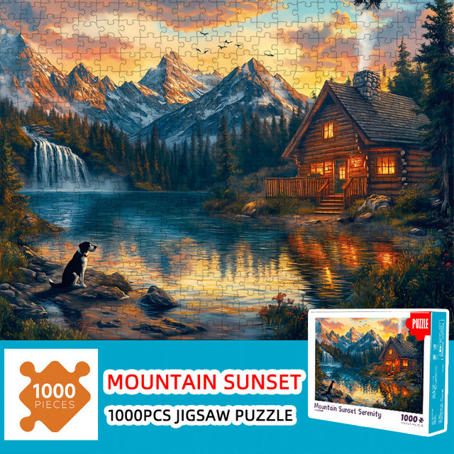 MaxRenard Mountain Sunset Serenity Puzzle, 1000 Teile - Bild 1