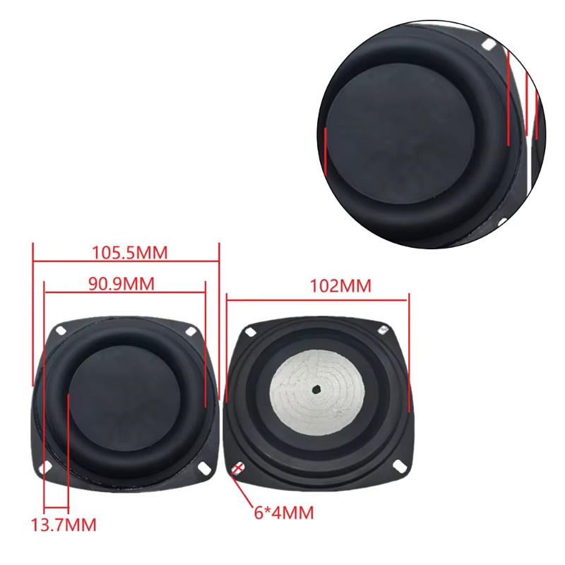 Passiv-Lautsprecher Bass-Radiator Vibrationsmembran für DIY Subwoofer in Schwarz - Bild 2