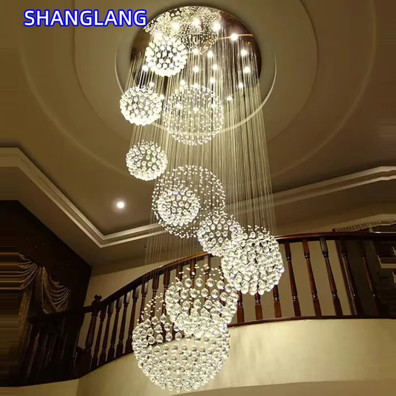 Moderne LED Kristall-Pendelleuchte in Transparent und Silber für Wohnzimmer und Küche - Bild 3