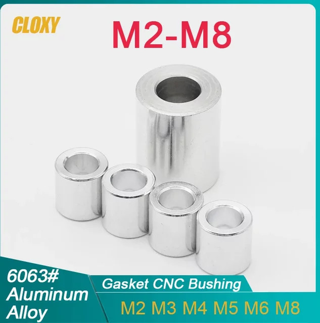 Flache Unterlegscheibe und CNC Hülse aus Aluminium Legierung in Silber für RC Modelle M2 M3 M4 M5 M6 M8 - Bild 1