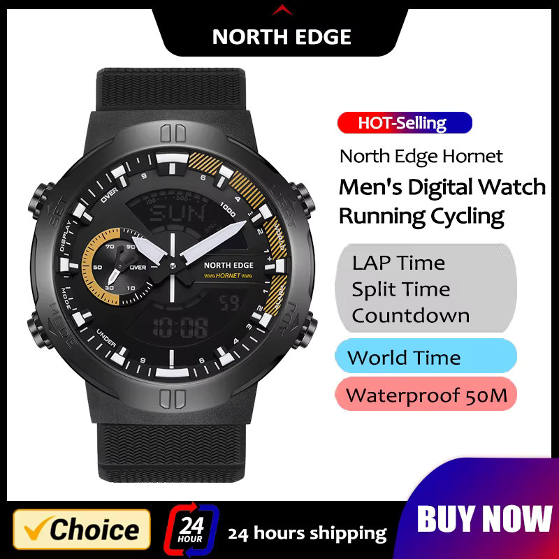NORTH EDGE Digitaluhr, Herren, Schwarz, Kunststoff, Silikon, 5 ATM - Bild 2