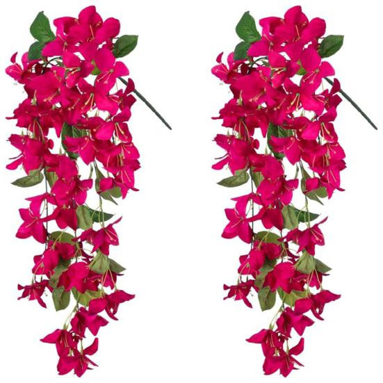2er Set Hängende Künstliche Bougainvillea Speetabilis UV-Beständig für Garten und Innenbereich - Bild 2