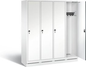C+P Garderobenschrank Evolo in Weiß mit HPL-Front und Korpus in Verkehrsweiß, H x B x T: 180 x 159 x 50 cm - Bild 1
