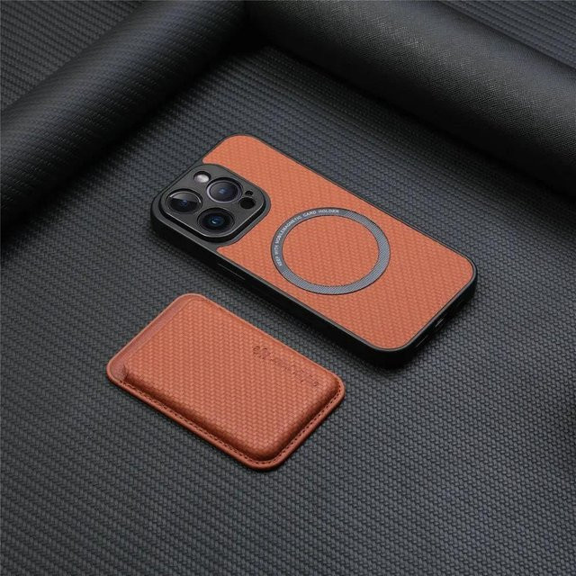 Magnetische Brieftaschen-Hülle für Motorola Moto Edge 60 Pro, Edge 60 Fusion und Edge60 S mit Kartenhalter und kabellosem Laden, Braun - Bild 1