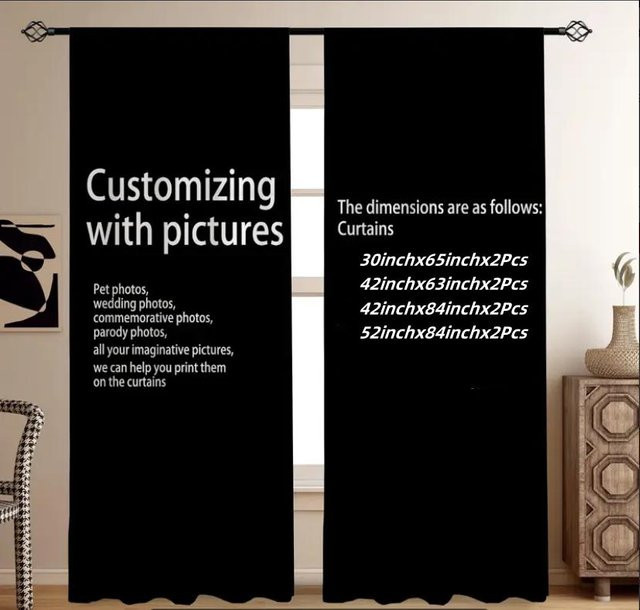 2er-Set Yiran Furniture Sichtschutzvorhang aus Polyester, semi-transparent, für Schlafzimmer und Wohnzimmer, B: 76,2 cm, H: 165,1 cm - Bild 1