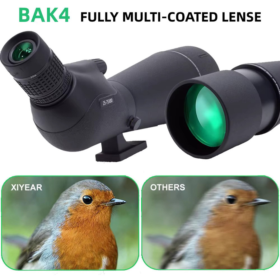 Leistungsstarkes Teleskop-Spektiv mit Zoom-Monokular und Telefonadapter für die Vogelbeobachtung und beim Camping in Schwarz - Bild 3