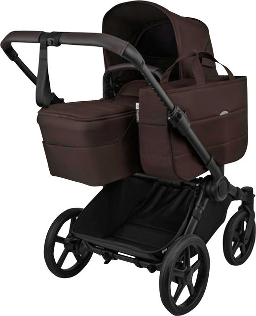 Bugaboo Donkey 6 Kombikinderwagen Twin Complete Set in Black/Cocoa Brown mit Liegewanne und Sitzen - Bild 1