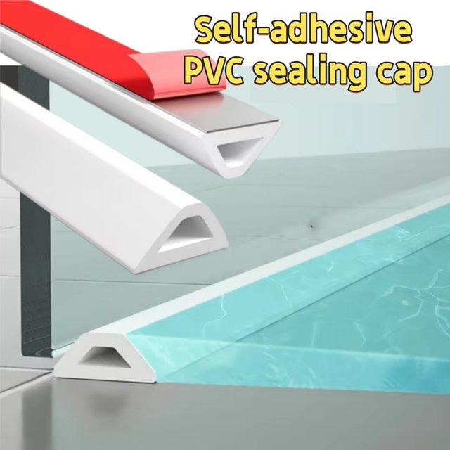 Selbstklebendes PVC-Dichtungsband in Weiß für Badezimmer und Dusche, Länge: 1 m - Bild 1