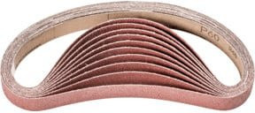 PFERD Korund Schleifband BA für universelle Anwendung mit Bandschleifern, Körnung A60, Braun, B: 20 mm, L: 520 mm - Bild 1