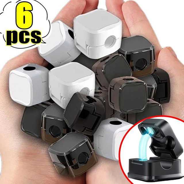 6er Set Magnetische Kabel Clips in Schwarz als Einstellbarer Kabel Organizer für das Kabelmanagement unter dem Schreibtisch - Bild 1