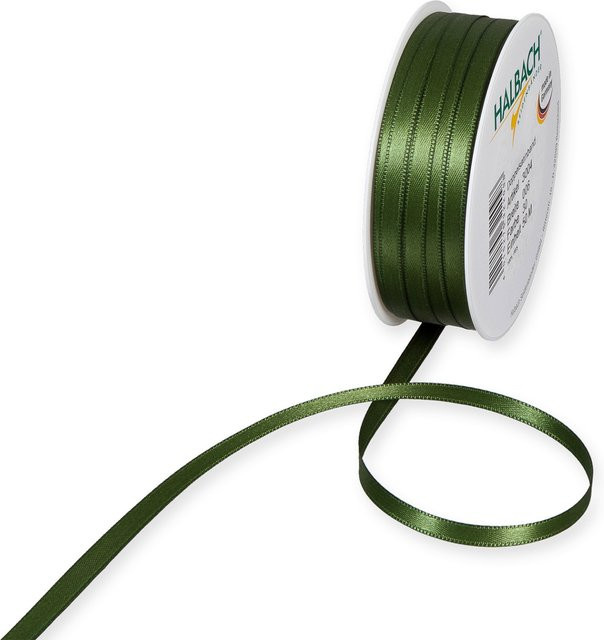 Halbach Satinband Moosgrün aus Polyester, Breite: 6 mm, Länge: 10 m - Bild 1