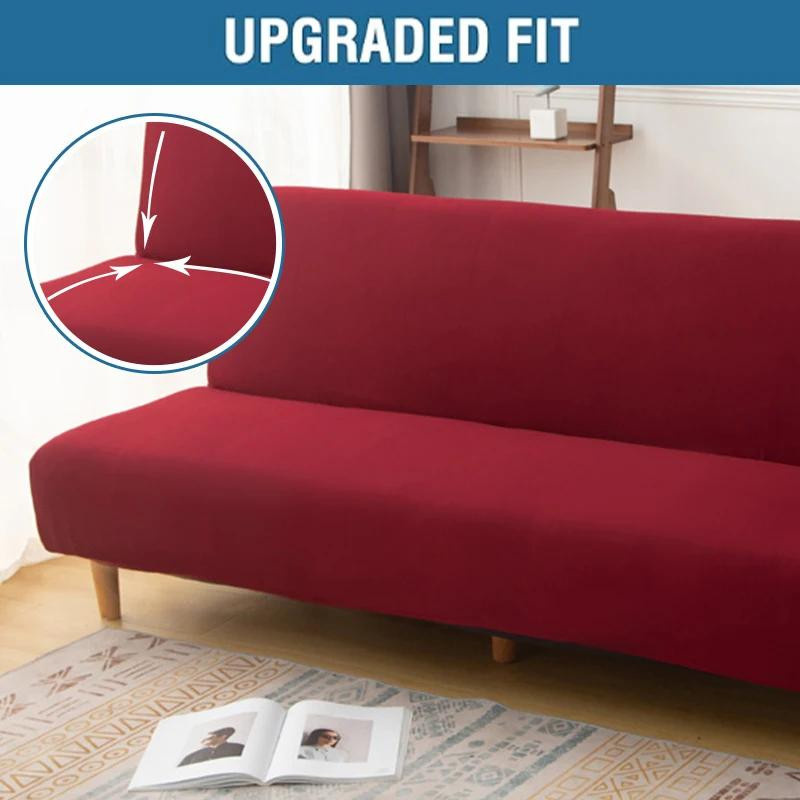 Ärmelloser Stretch-Futonbezug für Sofabetten aus Polyester, elastisch und rutschfest, Größe: Breite: 155 cm - Bild 1