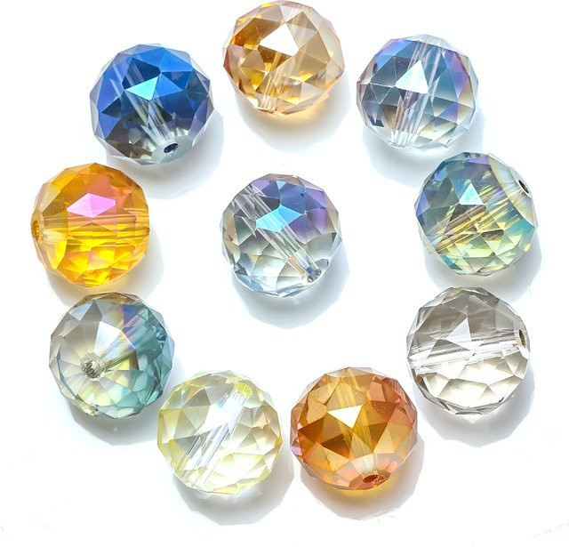 YUANZHIRUN Perlen, Glas, Kristall, rund, 16 mm, Bunt, Damen - Bild 1