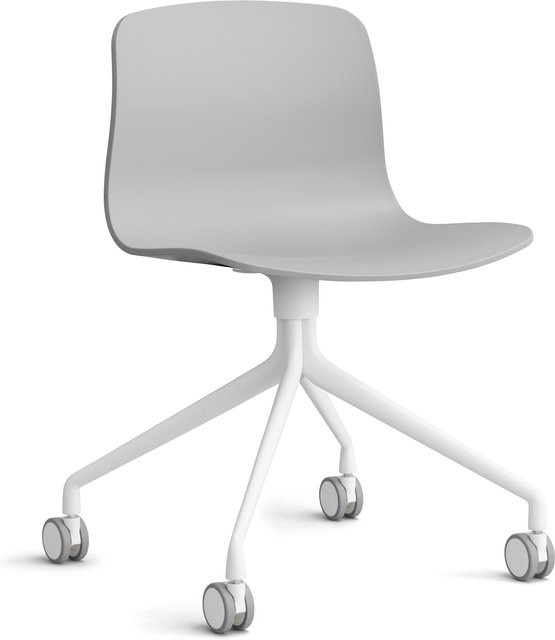HAY About A Chair AAC 14 Schwenkbarer Designstuhl in Grau mit Rollen und Aluminiumgestell - Bild 1