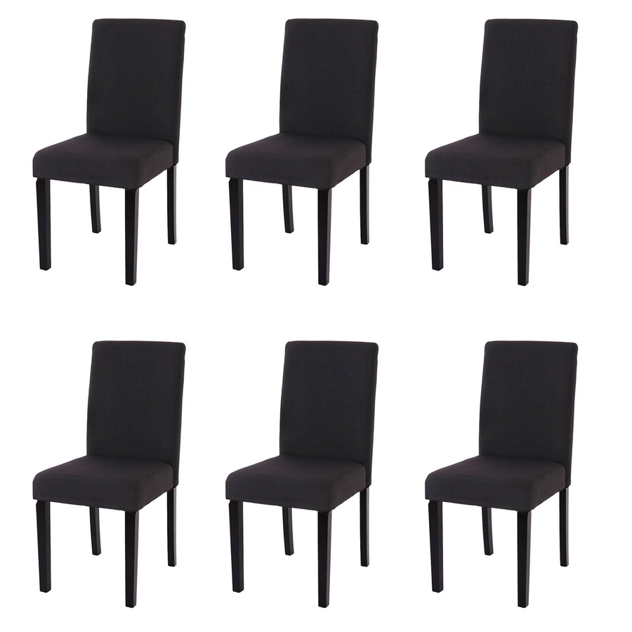CHEFGASTRO Esszimmerstuhl 6er-Set Klassisch & Zeitlos mit Textilbezug und schwarzen Beinen, B/T/H: 90 x 43 x 48 cm, Sitzhöhe: 45 cm - Bild 2