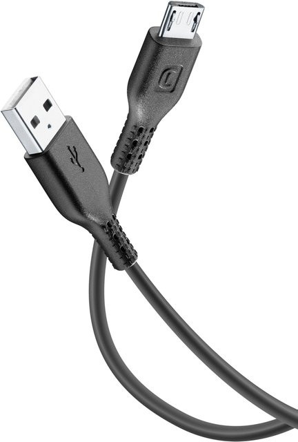 CellularLine Power Datenkabel USB-A auf Micro-USB, Schwarz, 3 m - Bild 1