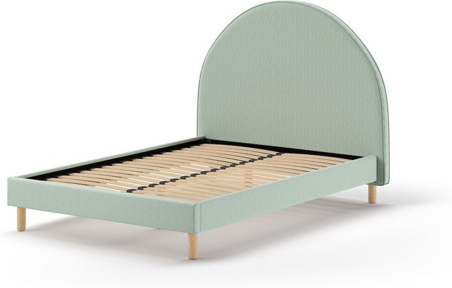 Polsterbett MOON von vipack in Grün mit Bouclé Stoff, Liegefläche B: 140 cm, T: 200 cm - Bild 1