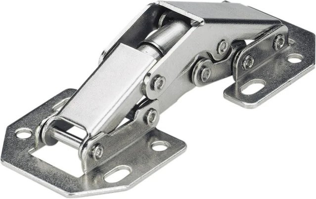 Hettich Mini-Aufschraubscharnier mit Feder, silber, vernickelt - Bild 1